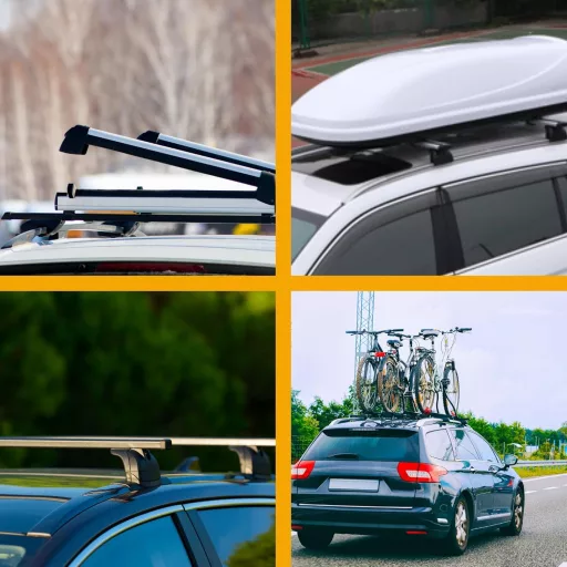 MAGIC SELECT Portbagaj Auto Universal cu Sarcină de 100 kg - Set Bare Portbagaj Aluminiu cu Închidere pe Bază de Cheie, pentru Schiuri, Biciclete, Canoe