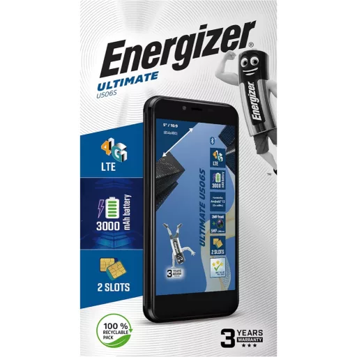 Energizer U506S Okostelefon 5" Kijelző 2GB RAM 32GB Tár Android 13 Fekete