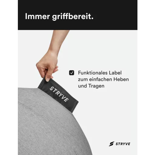 Fitlopta STRYVE Active Ball 70 cm sivá na jogu, pilates a cvičenie rovnováhy