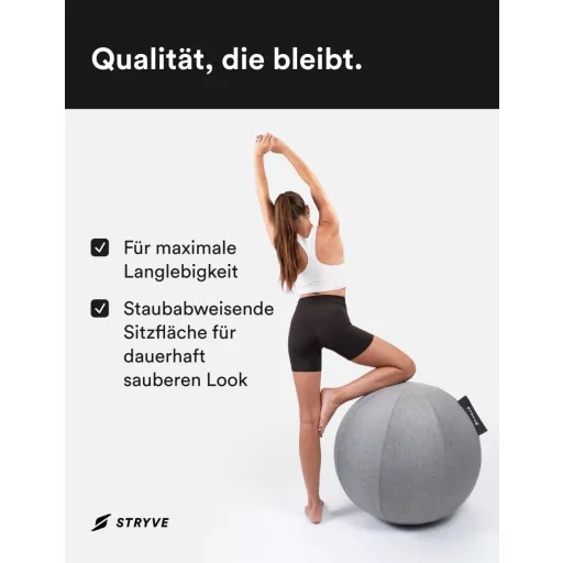 Fitlopta STRYVE Active Ball 70 cm sivá na jogu, pilates a cvičenie rovnováhy