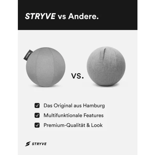 Fitlopta STRYVE Active Ball 70 cm sivá na jogu, pilates a cvičenie rovnováhy