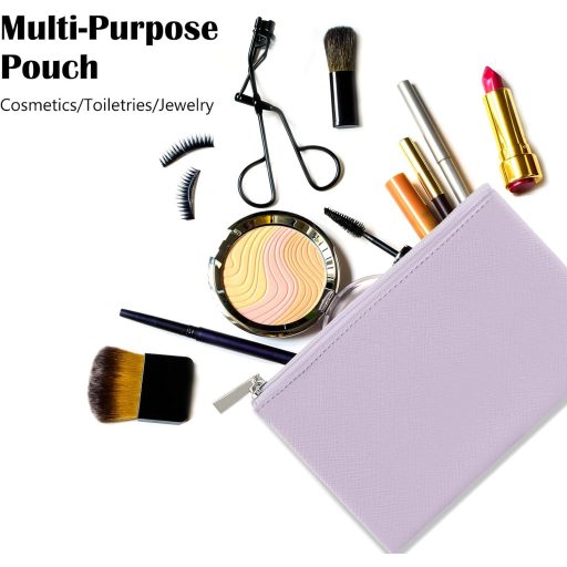 Boobeen Kozmetická Taška Dámska Fialová Kožená Kozmetická Organizér Cestovná Kozmetická Taštička So Zipsom a Úložným Priestorom