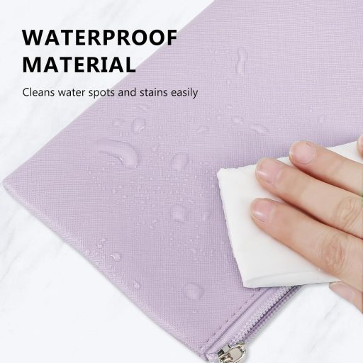 Boobeen Kozmetická Taška Dámska Fialová Kožená Kozmetická Organizér Cestovná Kozmetická Taštička So Zipsom a Úložným Priestorom