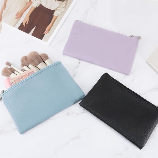 Boobeen Kozmetická Taška Dámska Fialová Kožená Kozmetická Organizér Cestovná Kozmetická Taštička So Zipsom a Úložným Priestorom