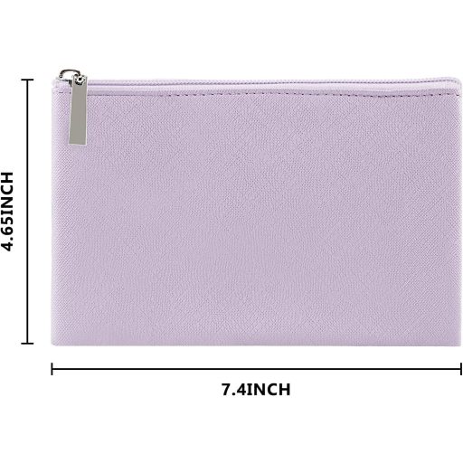 Boobeen Kozmetická Taška Dámska Fialová Kožená Kozmetická Organizér Cestovná Kozmetická Taštička So Zipsom a Úložným Priestorom