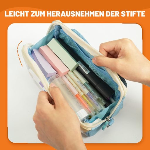 Penar YPLUS de mare capacitate pentru băieți și fete - Penar roz tip rucsac școlar, cadou de început de an școlar, 23x10,5x8 cm