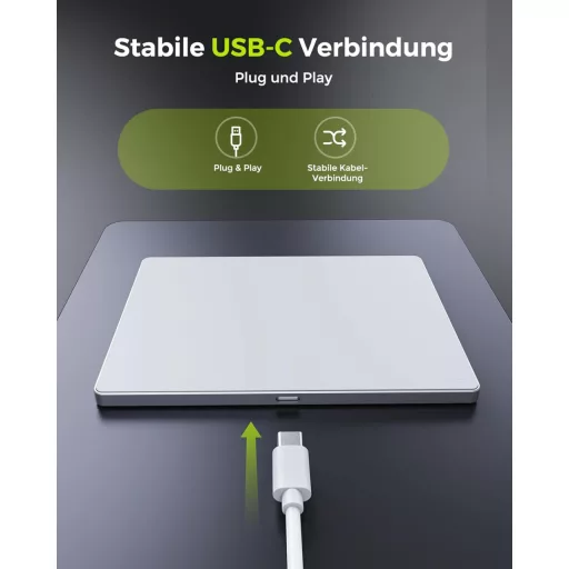 Seenda Touchpad pentru PC - Trackpad extern din aluminiu cu navigație multi-touch, touchpad cu fir de înaltă precizie pentru computere Windows 11/10