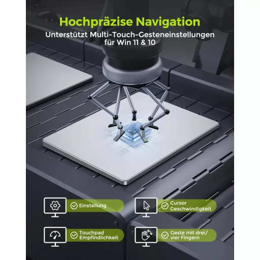 seenda Érintőpad PC-hez - Alumínium Külső Trackpad Multi-Touch Navigációval, Nagy Pontosságú Vezetékes Touchpad Windows 11/10 Számítógépekhe