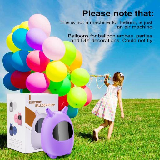 FITMITE Elektromos Lufi Pumpa Dupla Fúvókával - Hordozható Léggömbfújó Parti Dekorációhoz, 600W Teljesítmény, Lila