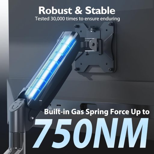 BONTEC Állítható Monitor Tartó 13-34 Colos Képernyőhöz Gázrugós Kar VESA 75/100