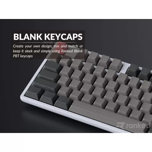 Set de taste Blank Ranked Premium, 1.4mm PBT, Profil Cherry, pentru tastatură mecanică, 139 taste