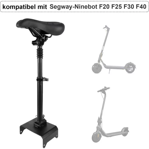 CISSIYOG Elektromos Roller Ülés Segway-Ninebot F20/F25/F30/F40 Modellekhez - Állítható Magasság, Lengéscsillapítós, Összecsukható, 100kg Teh