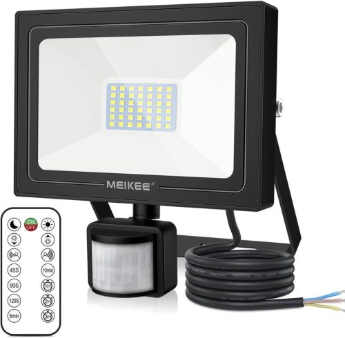 Reflector LED MEIKEE 35W cu Senzor de Mișcare și Telecomandă - 3000 Lumeni, IP66 Impermeabil, 3 Moduri, Luminozitate Ajustabilă, Funcție de Temporizare, Grădină