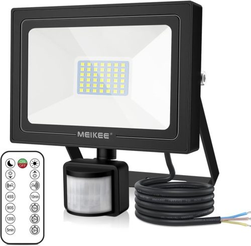 Reflector LED MEIKEE 35W cu Senzor de Mișcare și Telecomandă - 3000 Lumeni, IP66 Impermeabil, 3 Moduri, Luminozitate Ajustabilă, Funcție de Temporizare, Grădină