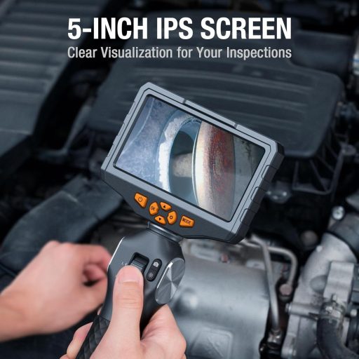 TESLONG Endoszkóp Kamera Dupla Lencse 6,5mm Forgó Fej 5 Colos LCD Kijelző LED Világítás 1,55m