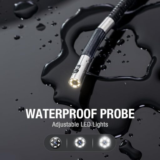 TESLONG Endoszkóp Kamera Dupla Lencse 6,5mm Forgó Fej 5 Colos LCD Kijelző LED Világítás 1,55m