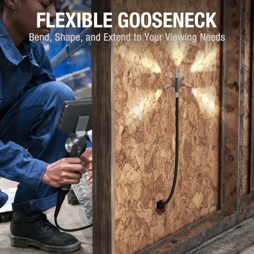 TESLONG Endoszkóp Kamera Dupla Lencse 6,5mm Forgó Fej 5 Colos LCD Kijelző LED Világítás 1,55m