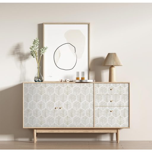 myforHD Öntapadós Tapéta - Modern Bézs Csíkos Vinyl Fólia Bútorokhoz - Vízálló Dekorációs Matrica Fiókokhoz, Polcokhoz (44cm x 300cm)