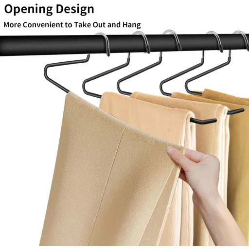 ABHENG Nadrágakasztó Fém 20 db Fekete Csúszásmentes Kompakt 38x13cm