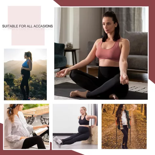 ACTINPUT Kismama Leggings - Magasderekú Fekete Elasztikus Nadrág - Átlátszatlan Kényelmes Viselet Várandós Nőknek - S Méret