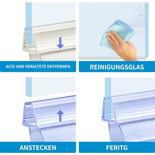 Garnitură ușă duș KOOBON 90 cm pentru sticlă de 4-6 mm cu cauciuc gros