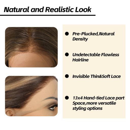 Sapphirewigs Ombre Parochne - Svetlohnedé Vlnité Syntetické Vlasy, 66 cm, Balayage Čipkovaná Parochňa, 150% Hustota, Prirodzený Vzhľad