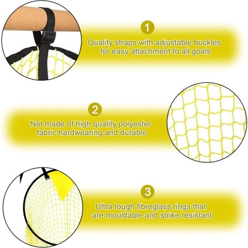 mellystore Futbalová Tréningová Sieť na Bránu s Terčom - Žltá, Zlepšuje Presnosť Streľby, Tréningová Pomôcka s Prenosnou Taškou, Jednoduchá Montáž, Pre Všetky Vekové Kategórie