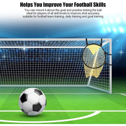 Mellystore Plasă de poartă fotbal - Țintă antrenament - Galben, îmbunătățește precizia șuturilor, instrument de antrenament cu geantă de transport, fixare ușoară, pentru toate vârstele