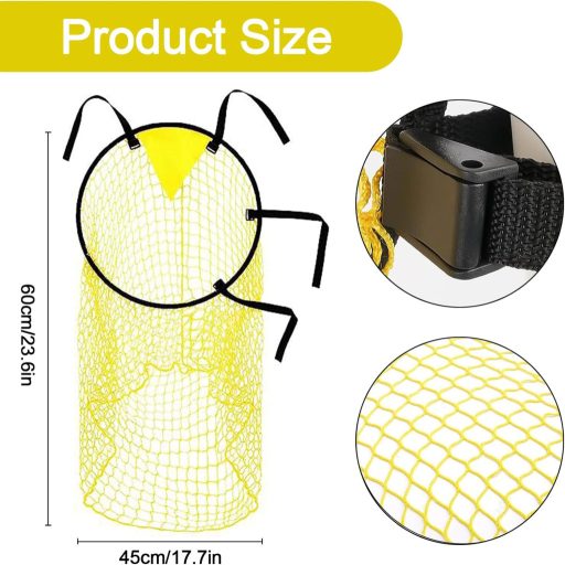 Mellystore Plasă de poartă fotbal - Țintă antrenament - Galben, îmbunătățește precizia șuturilor, instrument de antrenament cu geantă de transport, fixare ușoară, pentru toate vârstele