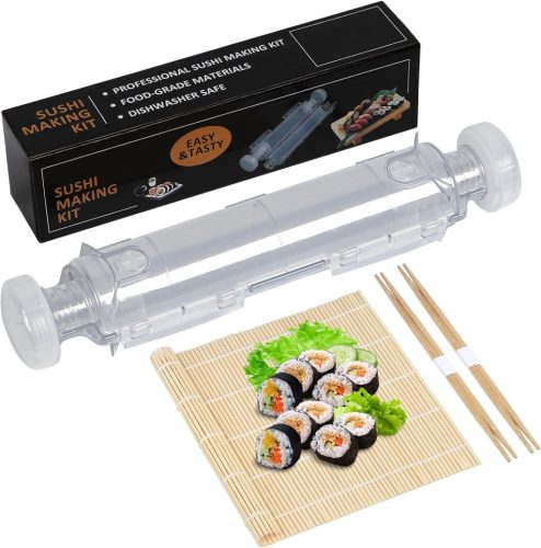 HomeMall Sushi Készítő Szett - Hordozható Sushi Gép Bambusz Mattal