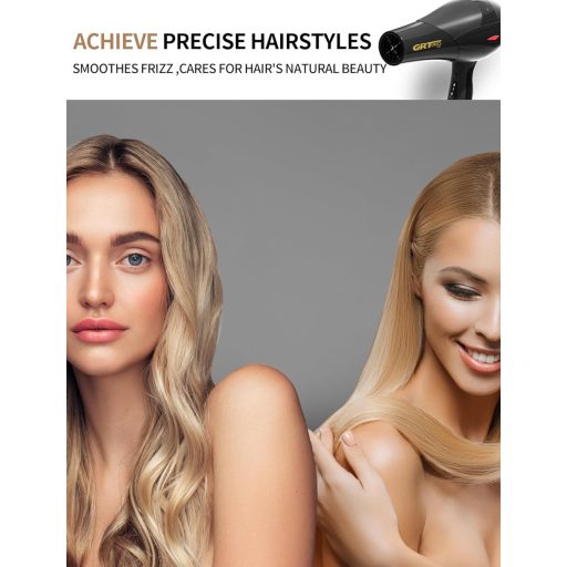 GRT PRO Uscător de păr ionic profesional 2400W cu motor AC, difuzor și duze de styling