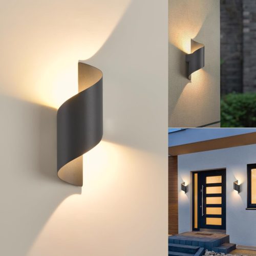 KUKAK LED Kültéri-Beltéri Fali Lámpa, 10W, IP65 Vízálló, 3000K Meleg Fehér, Modern Fel-Le Világító Dekoratív Alumínium Falikar Kertbe, Nappa