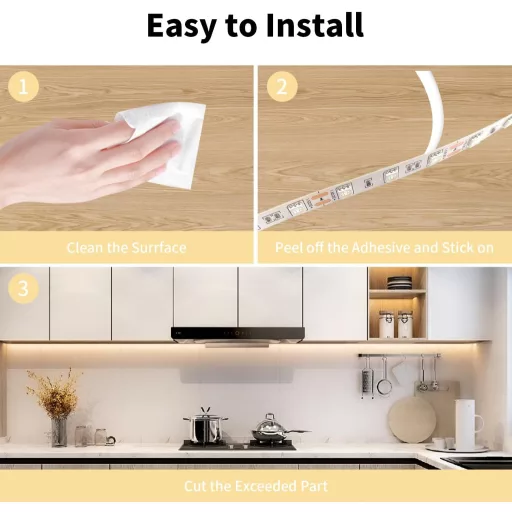 ShineBurky LED pásik 5m teplá biela 12V 300 LED SMD5050 samolepiaci flexibilný do kuchyne TV dekorácia