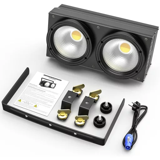 ZonQoonz 200W COB LED Par Reflector, Efecte de Lumină Alb Rece/Cald, Stroboscop, Iluminare pentru Scenă, Disco, Nuntă, Petrecere