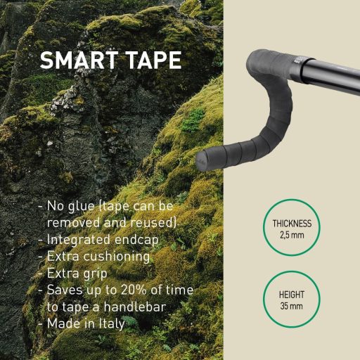 Bandă de ghidon pentru bicicletă Selle Italia Smart Tape, negru, eco-friendly, fără adeziv
