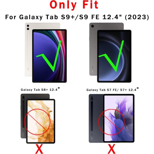 ROOFEI Samsung Galaxy Tab S9+/S10+ futrola s tipkovnicom i touchpadom, bežična QWERTZ, 7 boja LED