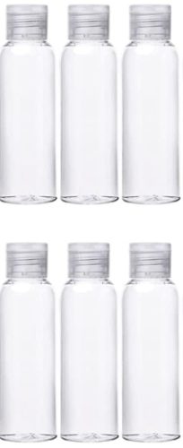 Generisch 6 db 100 ml Utazó Flakon Szett - Átlátszó Műanyag Utántölthető Tárolók Repülőútra, Kézipoggyászba, Kozmetikumokhoz, Tusfürdőhöz, F