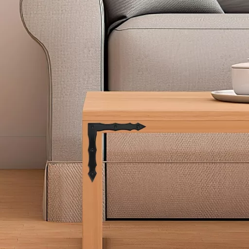 Antik Fekete L-alakú Sarokvas Szett - 10 db Lapos Szögvas Bútorokhoz, Asztalokhoz, Dekorációhoz - 100x100mm Acélötvözet Sarokpánt