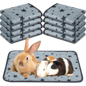   Namalu 8 db Pipi Alátét Tengerimalacnak, Mosható Fleece Pelenka, Csillagmintás Ketrecbetét 30x30cm