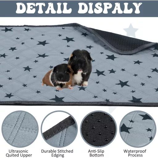 Namalu 8 db Pipi Alátét Tengerimalacnak, Mosható Fleece Pelenka, Csillagmintás Ketrecbetét 30x30cm