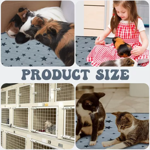 Namalu 8 db Pipi Alátét Tengerimalacnak, Mosható Fleece Pelenka, Csillagmintás Ketrecbetét 30x30cm