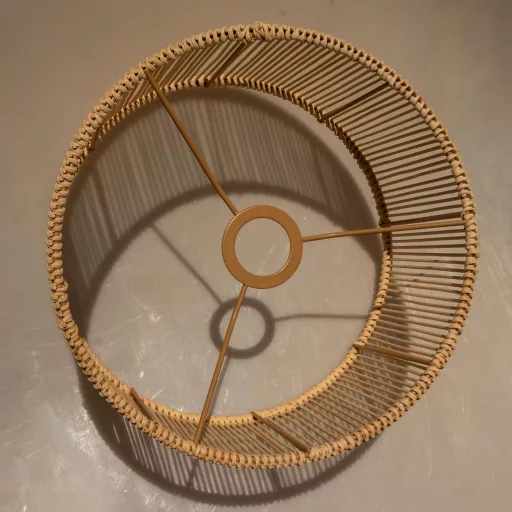 Osasy Rattan Bambusz Lámpaernyő Kerek Natúr Kézműves Asztali Fali Éjjeliszekrény Lámpa