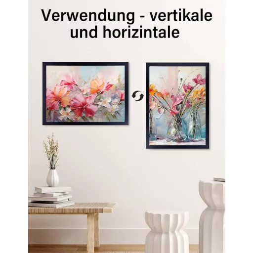 Joyshare A3 Fekete Képkeret MDF Fa Kerettel 27,9x42cm Akril Üveggel