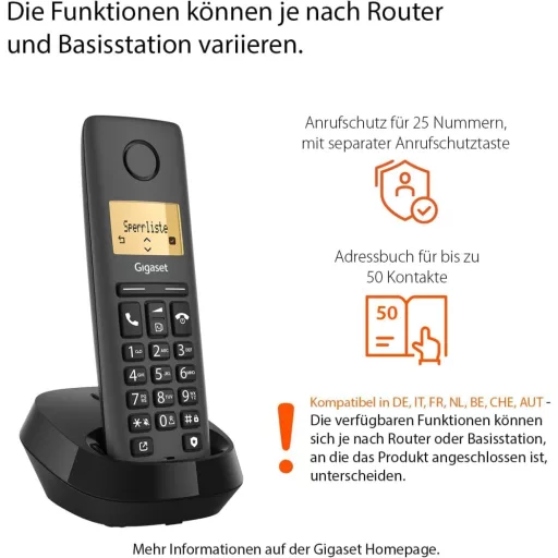 Gigaset Pure 120 vezeték nélküli telefon hívásszűrővel és ECO DECT antracit