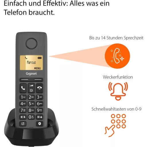 Gigaset Pure 120 vezeték nélküli telefon hívásszűrővel és ECO DECT antracit