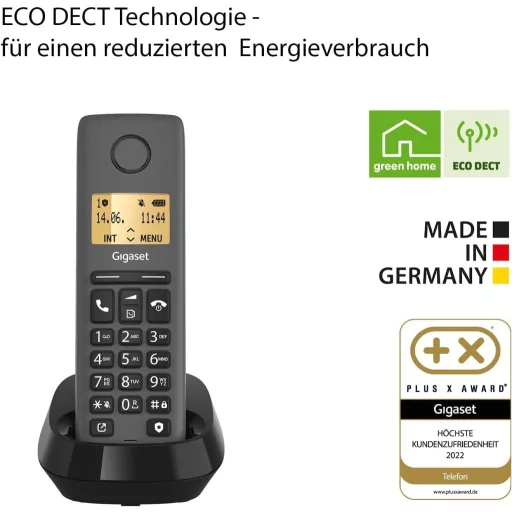 Gigaset Pure 120 vezeték nélküli telefon hívásszűrővel és ECO DECT antracit