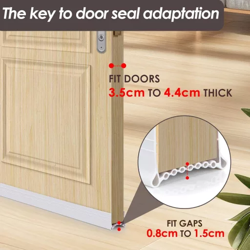 YOUSHARES Bandă de Etanșare pentru Ușă Albă 1m, Silicon Autoadeziv pentru Izolare împotriva Curenților de Aer