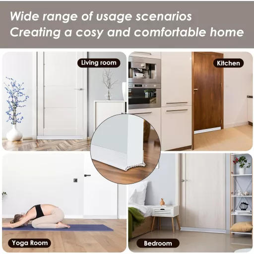 YOUSHARES Fehér Ajtó Tömítőszalag 1m Szilikon Huzatszigeteléssel Önragasztós