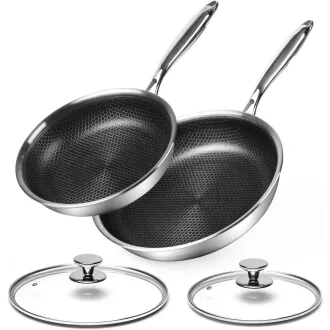   Innerwell 2 részes serpenyőszett 24 és 28 cm rozsdamentes acél fedővel indukciós tűzhelyre