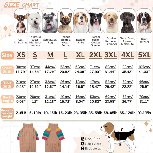 OUOBOB Kutyapulóver - Kistestű Kutyáknak, Garbónyakú Téli Pulcsi, Rózsaszín Kötött Ruházat Chihuahua és Más Fajtáknak, S Méret